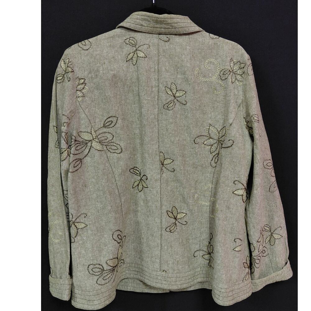 REQUIREMENTS Embroidered Floral Jacket Collared Women See Measurements - Picture 2 of 8